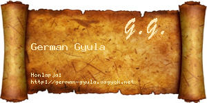 German Gyula névjegykártya